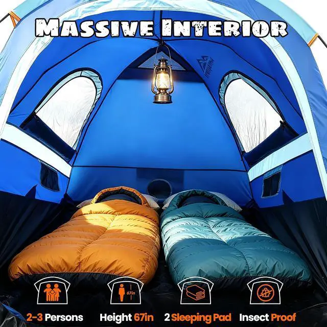Alt view image 2 of 7 - WildFinder Truck Bed Tent, Pickup Truck Tents for Camping 5.5-6.0 Ft Bed | Waterproof PU3000mm Tent for Truck Bed, Heavy Duty Oxford Fabric Sleeping Truck Tent for Car Camping, Overlanding, Blue