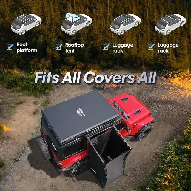 Alt view image 7 of 7 - Wildfinder Vehicle Side Shower Awning w/LED, 3.3x3.3ft Privacy Enclosure | Outside Shower Enclosure 5,000mm Waterproof UV50+, Durable Oxford Fabric, Camping Shower Tent Easy Set Up in 30s