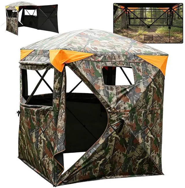 Main image of WildFinder 360 Degree Hunting Blind, 2-3 Person Pop Up Ground Blind | with Silent Slide Windows & Carrying Bag, Portable Camouflage Tent for Deer & Turkey Hunting