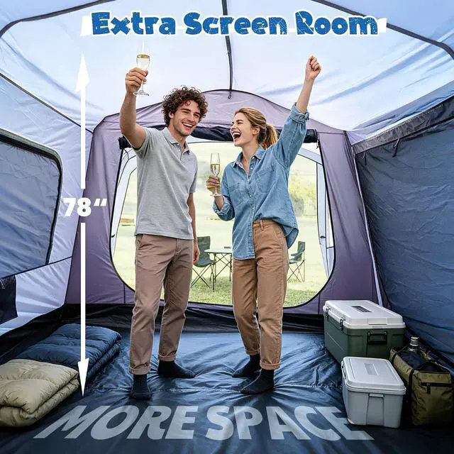 Alt view image 5 of 7 - WildFinder 5-9 Person SUV Tent, Screen Porch and Awning, 14.1x9.2x6.9 FT | PU3000 Waterproof, UPF 50 Sun Protection, Can Be Independently Set Up, Portable Storage Bag Included, Fits Jeep And Truck