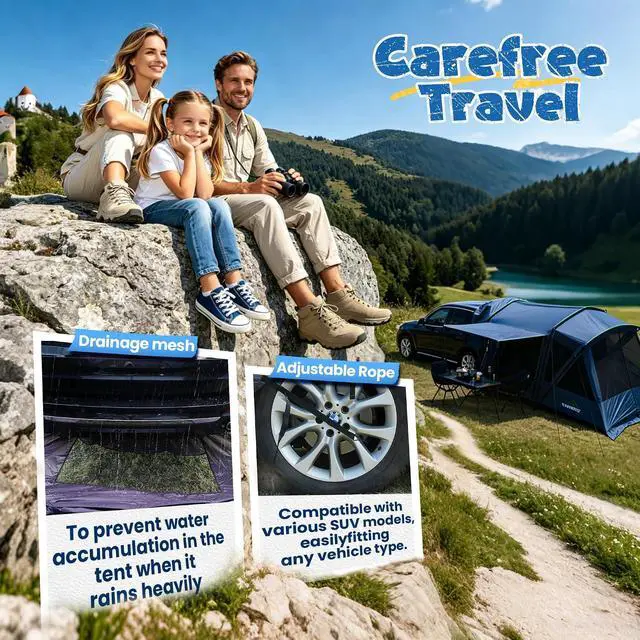 Alt view image 7 of 7 - WildFinder 5-9 Person SUV Tent, Screen Porch and Awning, 14.1x9.2x6.9 FT | PU3000 Waterproof, UPF 50 Sun Protection, Can Be Independently Set Up, Portable Storage Bag Included, Fits Jeep And Truck