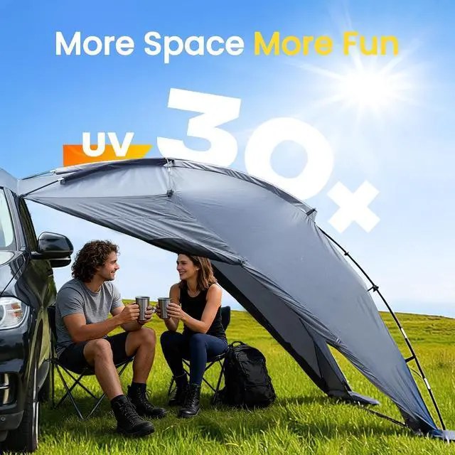 Alt view image 3 of 7 - WildFinder SUV Tent, Car Tents for Camping, SUV Tailgate Tent for Family | SUV Tent for Camping, Car Awning & Tailgate Tent for Van Jeep, Family Vehicle Shelter, Waterproof Wind Resistant Outdoor Gear