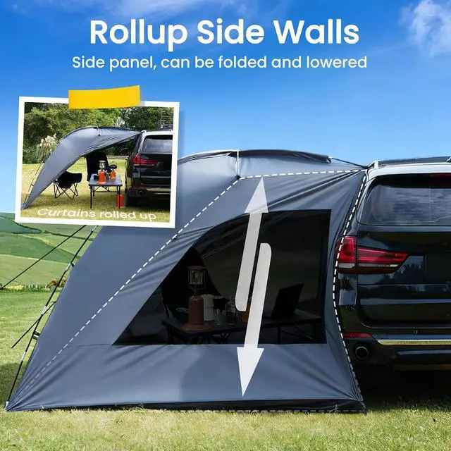 Alt view image 6 of 7 - WildFinder SUV Tent, Car Tents for Camping, SUV Tailgate Tent for Family | SUV Tent for Camping, Car Awning & Tailgate Tent for Van Jeep, Family Vehicle Shelter, Waterproof Wind Resistant Outdoor Gear