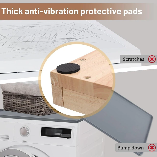 Alt view image 5 of 7 - Murago Washer Dryer Countertop, Countertop Over Washer and Dryer, Natural | 100% Natural Wood, Laundry Machine Topper for Front Loaders, Fits All Major Brands, Anti Vibration Pads, 54 x 27.5"