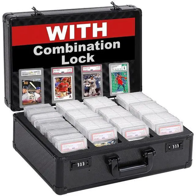 Main image of Murago Graded Card Storage Box with Combination Lock for Trading&TCG Cards | Secure Card Storage Case Fits PSA, BGS, SGC Slabs, Toploaders & 3"x4" 35pt Rigid Cards for Baseball & Sports Trading Cards