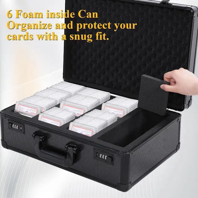 Alt view image 2 of 7 - Murago Graded Card Storage Box with Combination Lock for Trading&TCG Cards | Secure Card Storage Case Fits PSA, BGS, SGC Slabs, Toploaders & 3"x4" 35pt Rigid Cards for Baseball & Sports Trading Cards
