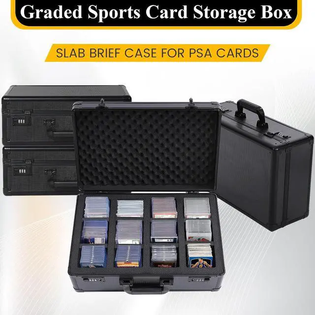Alt view image 5 of 7 - Murago Graded Card Storage Box with Combination Lock for Trading&TCG Cards | Secure Card Storage Case Fits PSA, BGS, SGC Slabs, Toploaders & 3"x4" 35pt Rigid Cards for Baseball & Sports Trading Cards