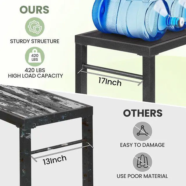 Alt view image 4 of 7 - Murago Outdoor Bar Table, Bar Height Outdoor Pub Table, 46 inch Long, Black | Extra Wide, Ideal for Patio, Hot Tub, Dining, Balcony, Poolside, Weatherproof & Rustproof, Built In Bottle Opener