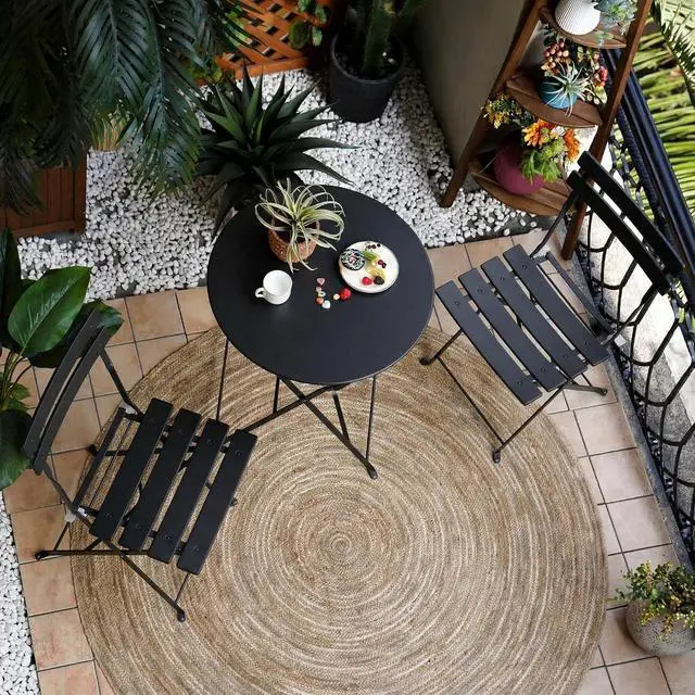 Main image of Grand patio 3-Piece Folding Patio Bistro Set Outdoor Porch Balcony, Black | Foldable 2 Chairs and 1 Table, Weather-Resistant Outdoor Indoor Conversation Set for Patio, Yard, Garden