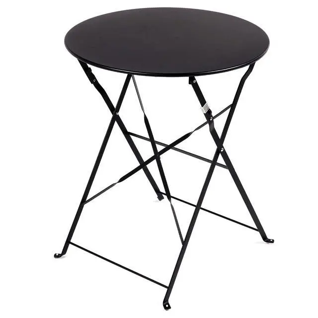 Alt view image 5 of 7 - Grand Patio 3 Piece Folding Patio Bistro Set for Outdoor Balcony, Black | Steel Frame, Foldable Table and Chairs, for Balcony Garden Patio, Folding Outdoor Patio Furniture Sets