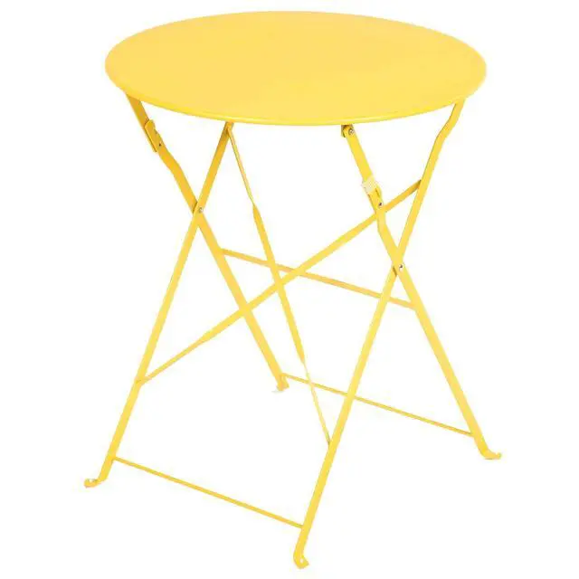 Alt view image 5 of 6 - Grand Patio 3 Piece Folding Patio Bistro Set for Outdoor Balcony, Yellow | Steel Frame, Foldable Table and Chairs, for Balcony Garden Patio, Folding Outdoor Patio Furniture Sets