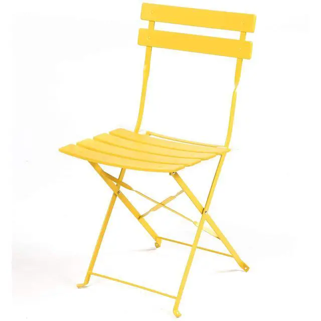 Alt view image 6 of 6 - Grand Patio 3 Piece Folding Patio Bistro Set for Outdoor Balcony, Yellow | Steel Frame, Foldable Table and Chairs, for Balcony Garden Patio, Folding Outdoor Patio Furniture Sets