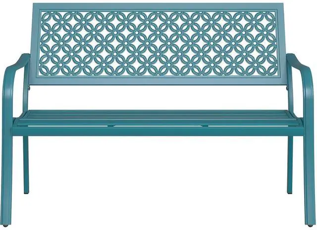 Main image of Grand patio 50" Outdoor Bench, Garden Bench with Armrests, Lake Shore | Anti-Rust Metal Powder Coated Frame, Patio Bench for Front Porch Park Outside Furniture