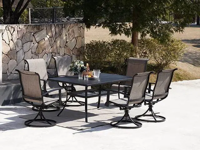 Alt view image 2 of 6 - Grand patio Swivel Patio Dining Chairs Set of 4 for Outdoor, Mixed Coffee | 360 Degree Swivel Rocker, High Back Outdoor Chairs, for Deck Garden Backyard