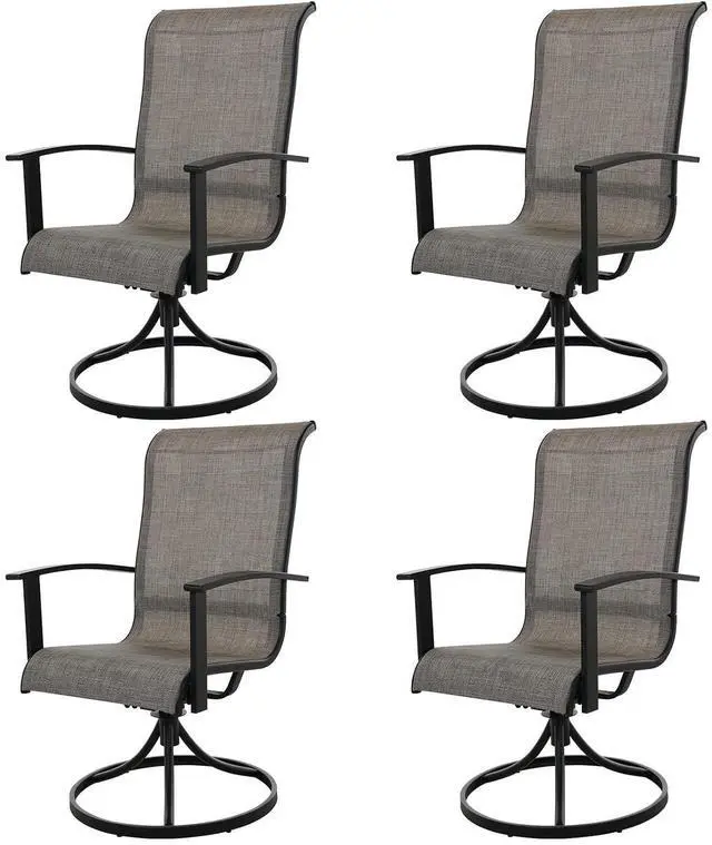 Main image of Grand patio Swivel Patio Dining Chairs Set of 4 for Outdoor, Mixed Coffee | 360 Degree Swivel Rocker, High Back Outdoor Chairs, for Deck Garden Backyard