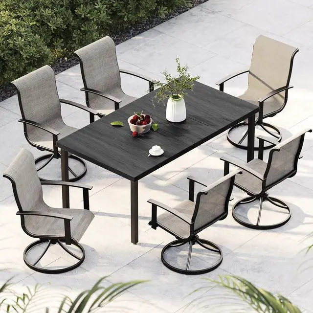 Alt view image 2 of 6 - Grand patio Swivel Patio Dining Chairs Set of 6 for Outdoor, Mixed Coffee | 360 Degree Swivel Rocker, High Back Outdoor Chairs, for Deck Garden Backyard