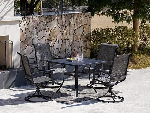 Alt view image 2 of 6 - Grand patio Swivel Patio Dining Chairs Set of 4 for Outdoor, Black & Grey | 360 Degree Swivel Rocker, High Back Outdoor Chairs, for Deck Garden Backyard