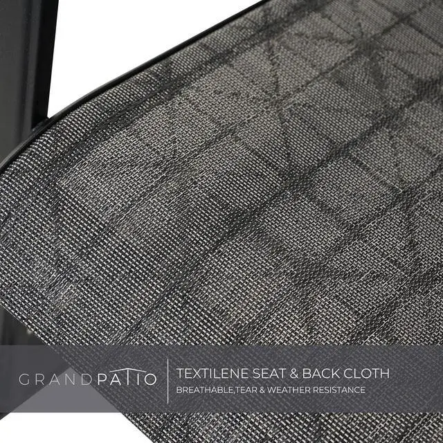 Alt view image 6 of 7 - Grand patio 3-Piece Outdoor Bistro Rocking Chair Set Rocker Seating Outside for Front Porch Garden Patio Backyard (Black & Grey Plaid)