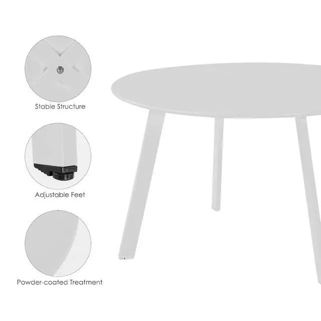 Alt view image 5 of 7 - Grand patio Outdoor Side Table, 28-inch Powder Coated Steel Round Coffee Table for Porch, Deck, Balcony, Poolside, White