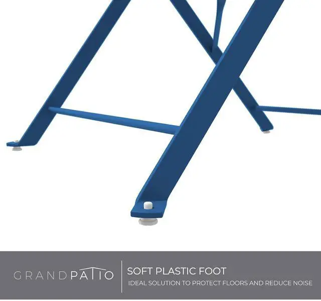 Alt view image 6 of 7 - Grand patio 3-Piece Bistro Set Folding Outdoor Furniture Sets Portable Design for Bistro & Balcony (Peacock Blue with Cushion)
