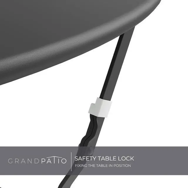 Alt view image 7 of 7 - Grand patio Premium Frame Patio Bistro Set, Folding Outdoor Patio Furniture Sets, 3-Piece Patio Table and Chairs Set, Black