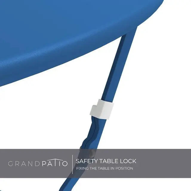 Alt view image 7 of 7 - Grand patio Premium Frame Patio Bistro Set, Folding Outdoor Patio Furniture Sets, 3-Piece Patio Table and Chairs Set, Peacock Blue