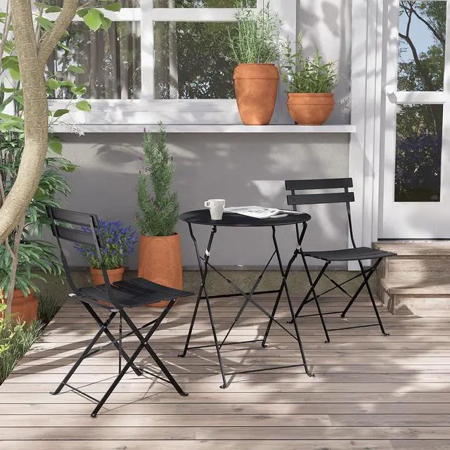 Alt view image 3 of 7 - Grand patio 3pc Bistro Set (Black)
