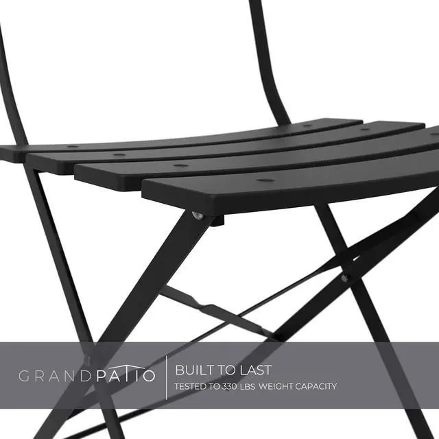 Alt view image 6 of 7 - Grand patio 3pc Bistro Set (Black)