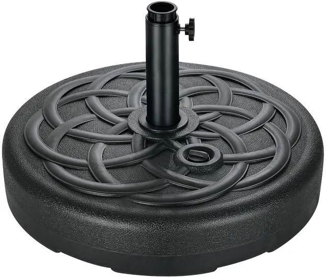 Main image of FLAME&SHADE Heavy Duty Patio Umbrella Base Stand, Water Filled, 112 lbs | Floral Vine Pattern, Fillable Outdoor Umbrella Base for Table Porch Deck Umbrella Holder, Suitable for Garden, Yard, Pool