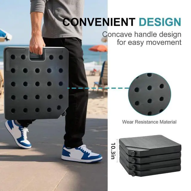 Alt view image 5 of 7 - FLAME&SHADE 4pcs 256lb Cantilever Umbrella Base, Filled with Water or Sand Offset Patio Umbrella Base Stand, Heavy Duty Stand for Garden, Patio, Pool, Backyard