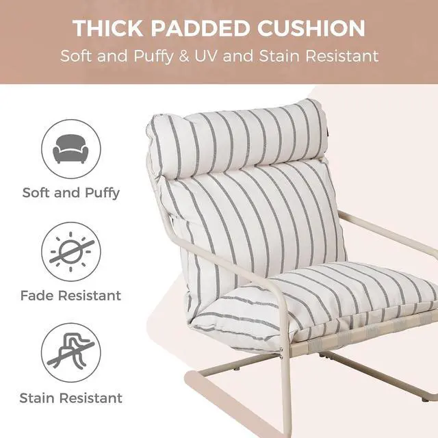 Alt view image 6 of 7 - Grand patio 3-Piece Patio Bistro Set with Thick Cushions and Side Table | Thick Cushions and Round Coffee Table, Oversized Outdoor Patio Furniture Set for Garden, Balcony, Backyard