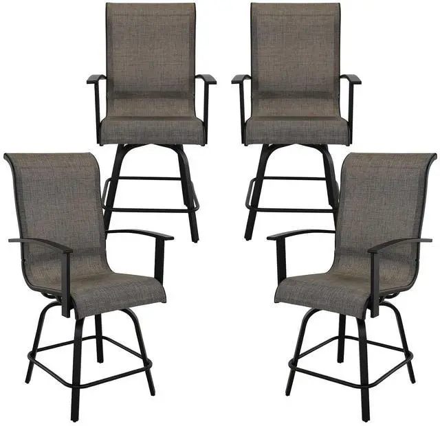 Main image of Grand patio Outdoor Counter Height Patio Stools Set of 4, Swivel Bar Chairs for Balcony, Poolside, Backyard, Garden (Coffee, 4PC)