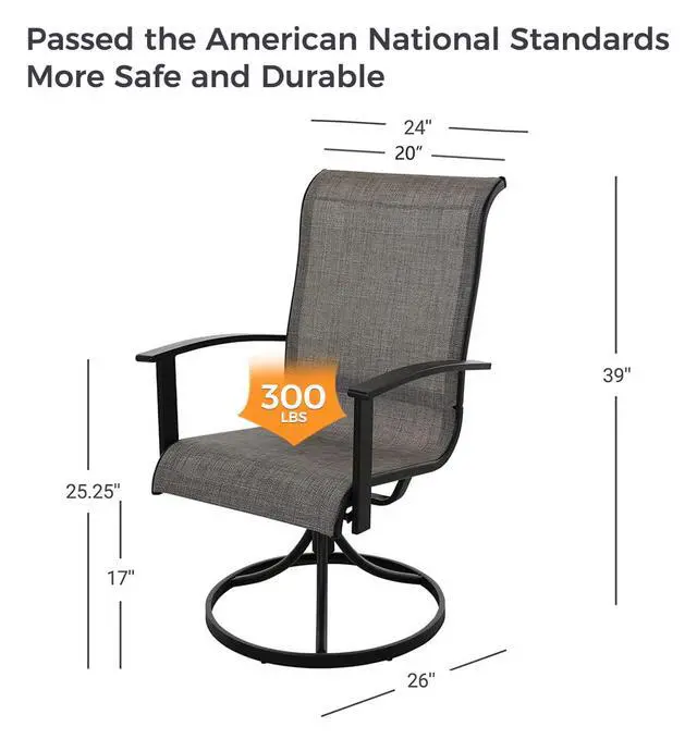 Alt view image 5 of 6 - Grand patio 5-Piece Outdoor Furniture Conversation Sets with 32 Inch CSA Approved 40000 BTU Heat Propane Gas Fire Pit Table Outdoor Swivel Rocking Chair 4-Piece Mixed Coffee Dining Chair Set