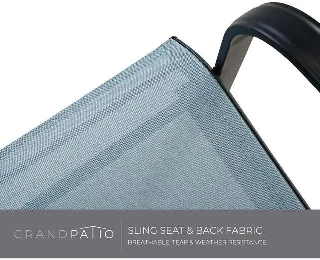 Alt view image 5 of 7 - Grand patio Outdoor Bistro Set, Patio Rocking Chair Set of 3 for Front Porch Garden Patio Backyard (Blue)