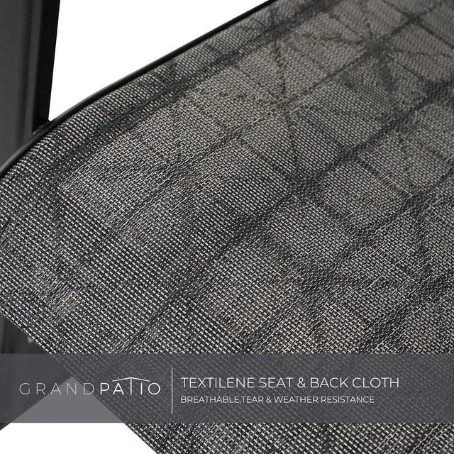 Alt view image 5 of 6 - Grand patio Outdoor Rocking Bistro Set, Patio Rocking Chair Set of 3 for Front Porch Garden Patio Backyard (Black & Grey Plaid)