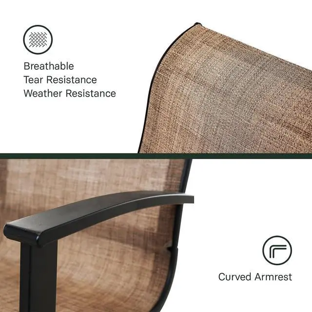 Alt view image 7 of 7 - Grand patio Outdoor Dining Set of 5, Outdoor Table and Chairs Set, 4 Padded Mesh Sling Swivel Rocker Patio Chair & 36'' x36'' Square Dining Table(1.5'' Umbrella Hole), Mixed Coffee