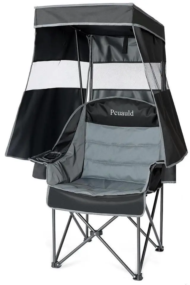 Main image of Camping Chair with Canopy Shade Heavy Duty Folding Chair with Umbrella Cup Holder Oversized Beach Chairs with Canopy for Adults Portable Padded Outdoor Lawn Chair for Sports Events Fishing, 500LBS