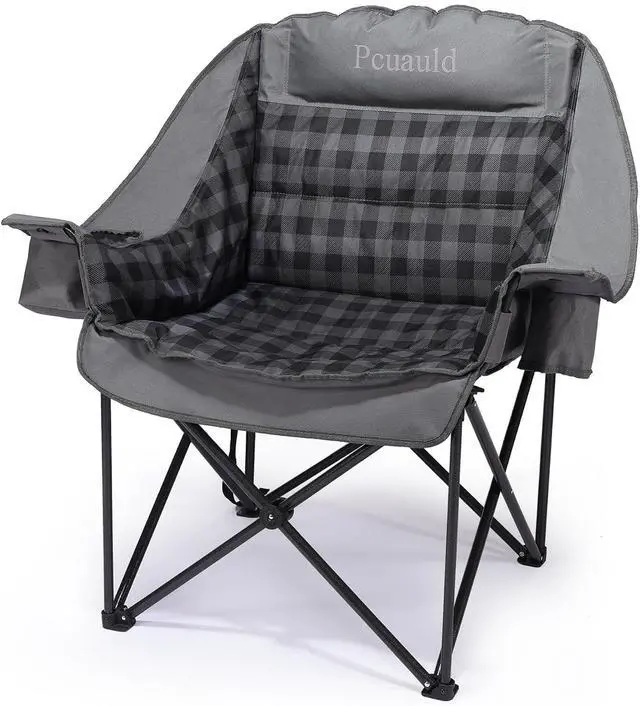 Main image of Camping Chairs for Adults Heavy Duty Padded Folding XL Camp Chairs with Cup Holder, Supports 500lbs, Oversized Large Outdoor Widen Comfy Lawn Chairs for Tailgating Sports Beach Yard