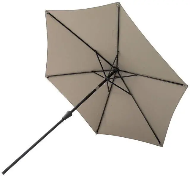 Alt view image 4 of 7 - FLAME&SHADE Patio Umbrella Outdoor with Push Button Tilt, 9 ft Taupe | UV Protection, Waterproof, Porch Deck Umbrella for Pool, Lawn, Table, Garden, Backyard, Provides Shade