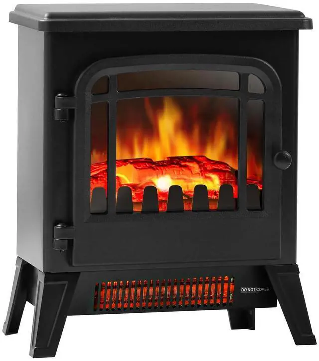 Main image of 17" Freestanding Electric Fireplace Heater - Infrared Heater with LED 3D Flames and Realistic Logs, Fire Place Electric, Fake Fireplace Heaters for Indoor Use, 750 | 1500W Overheat Protection