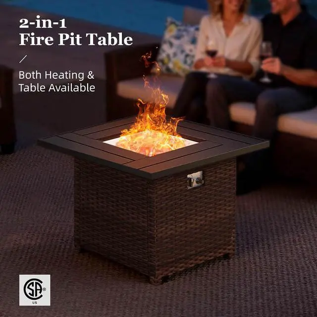 Alt view image 3 of 7 - HERA'S HOUSE Wicker Patio Furniture Set,with Fire Pit Table Outdoor Wicker | 6 Pieces Patio Conversation Set with Ottomans, Outside Sofa Sets for Poolside Backyard, Beige