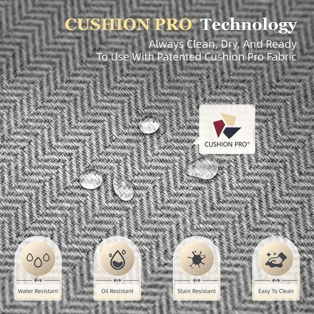Alt view image 2 of 7 - Outdoor Chair Cushion Set of 3, 24x24 Deep Seat Patio Cushions for Outdoor Furniture, Replacement Seat and Back Cushion Set with 5.75" Thick High-Density Foam, Waterproof Oil Stain Resistant Fabric
