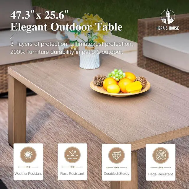 Alt view image 6 of 7 - HERA'S HOUSE 4-Piece Patio Furniture Set with Wide Arm, Grey | Outdoor Swivel Glide Chair +5.5 Washable Thick Cushions. All-Weather Yellow Wicker Conversation Sofa. for Deck Lawn &Garden