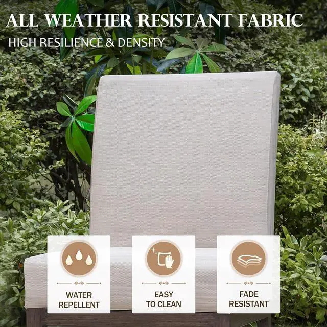 Alt view image 2 of 7 - HERA'S HOUSE 7pc Indoor/Outdoor Dining Set for 6, 60" Metal Table | 4.7" Cushioned Chairs, All-Weather Patio and Dining Furniture for Deck Kitchen Garden Backyard