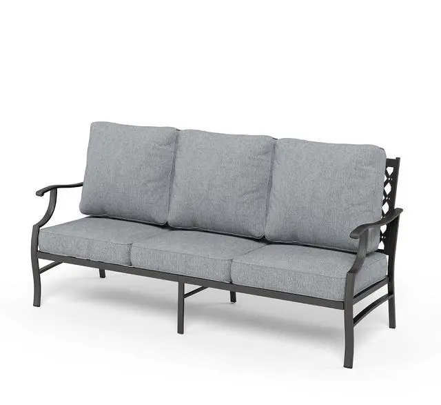 Main image of HERA'S HOUSE Patio Furniture Sofa, All-Weather Outdoor 3 Seats Couch, Outdoor Patio Couch with Deep Seating and Olefin Cushions for Lawn Garden Backyard, Grey