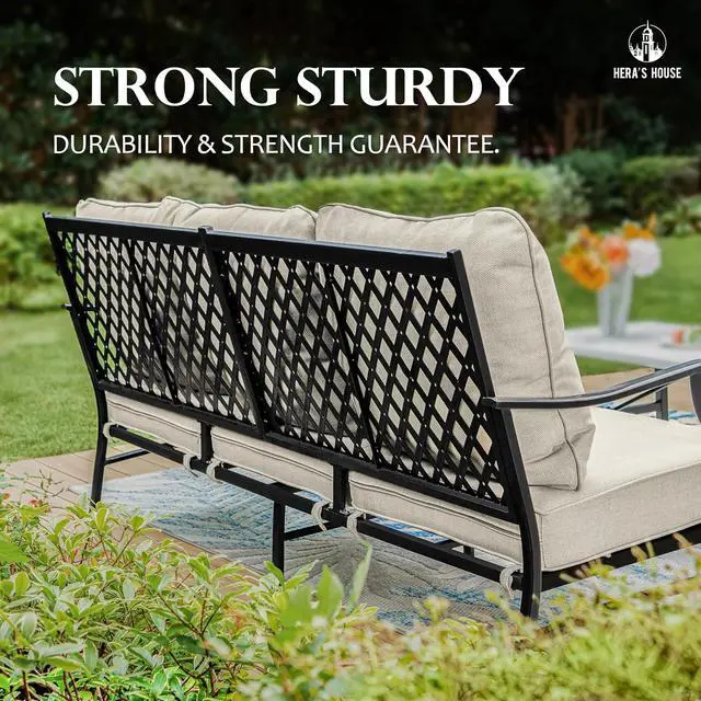 Alt view image 4 of 7 - HERA'S HOUSE 4 PCS Patio Fire Pit Furniture Set, 2 x Single Chair, Poolside | 4 PCS Set Size, Leg Chairs + Wood Like Table Color, Modern Style, CUSHIONED CHAIRS AND SOFA FOR UPGRADED COMFORT5