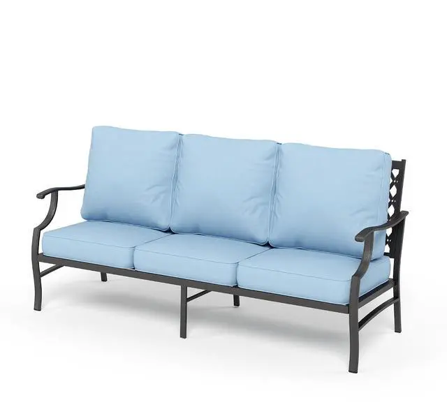 Main image of HERA'S HOUSE, 3-Seat Outdoor Patio Sofa, Metal Frame, Blue | Deep Seating, All-Weather, E-Coated and Powder-Coated Frame, 900 lb Capacity