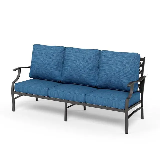 Main image of HERA'S HOUSE, 3-Seat Outdoor Patio Sofa, Metal Frame, Pacific Blue | Deep Seating, All-Weather, E-Coated and Powder-Coated Frame, 900 lb Capacity