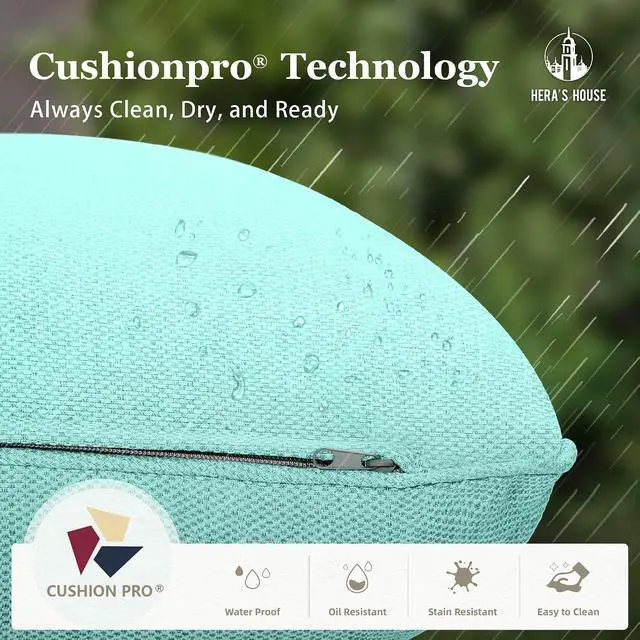 Alt view image 3 of 7 - HERA'S HOUSE Patio Conversation Sets with Swivel Glide Chairs, Outdoor Wicker Furniture Outside Sofa Sets with 4" Thick Cushions for Backyard Deck Porch,Blue