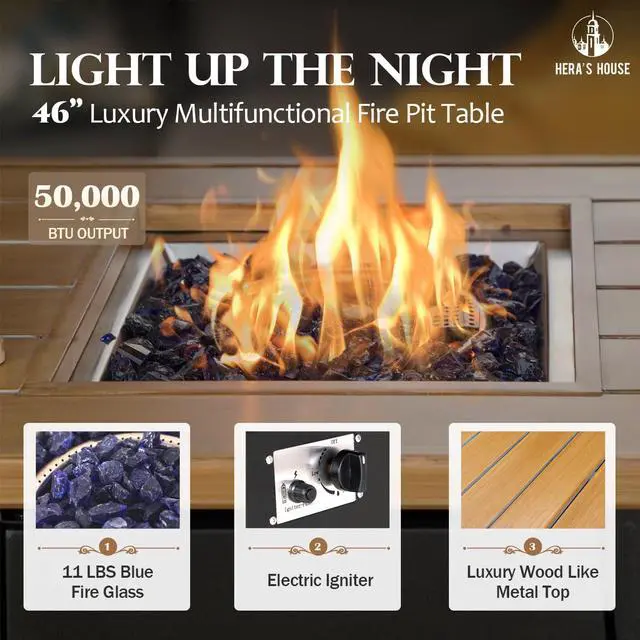 Alt view image 5 of 7 - HERA'S HOUSE 4 PCS Patio Fire Pit Furniture Set, 2 x Single Chair, Poolside | 4 PCS Set Size, Leg Chairs + Wood Like Table Color, Modern Style, CUSHIONED CHAIRS AND SOFA FOR UPGRADED COMFORT5